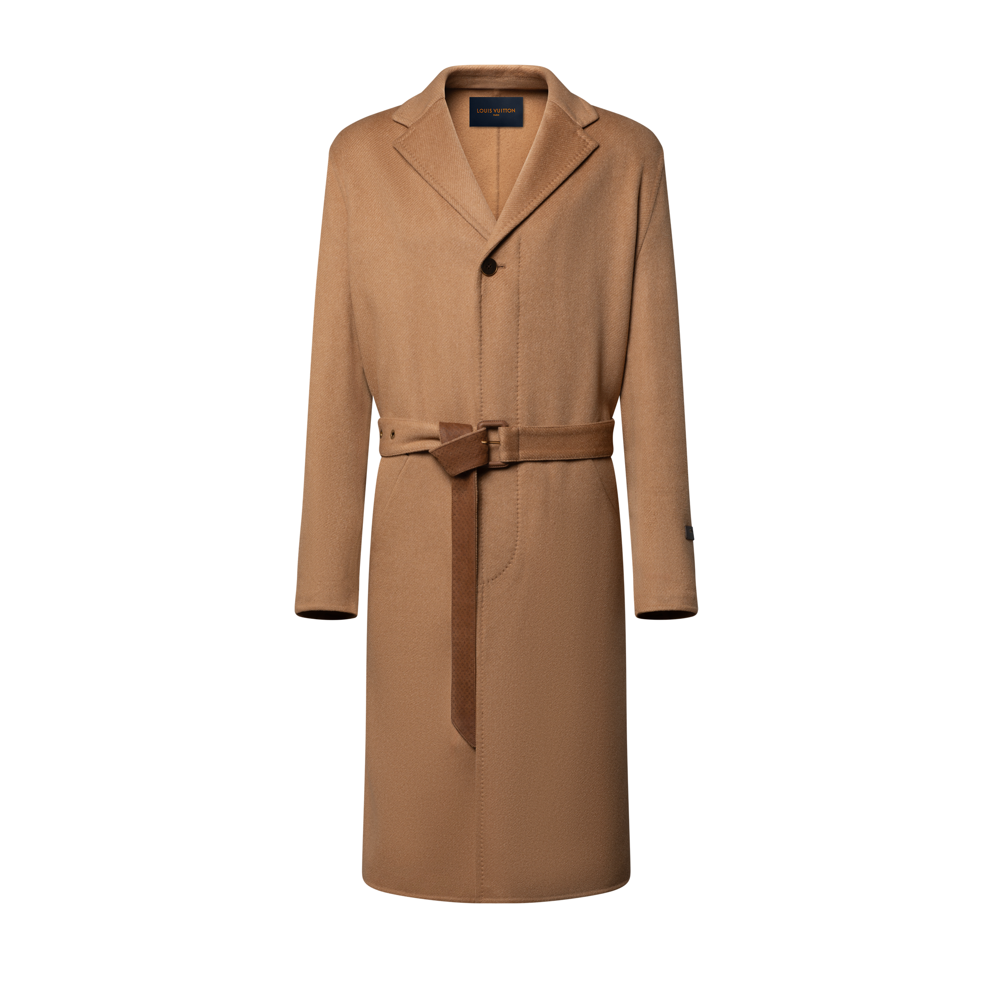 Sobretudo Dupla Face em Cashmere e Vicunha com Detalhes em Couro